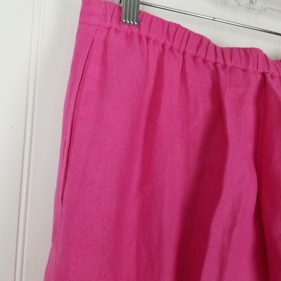 Real Clothes Irish Linen Pull On Pants Womens Size 6 Pink Pockets Drawstring - Picture 3 of 8